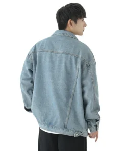 Áo khoác jean nam trơn cúc cài unisex nam nữ form rộng fabuman,áo khoác bò dáng suông phong cách trẻ trung màu xanh đen