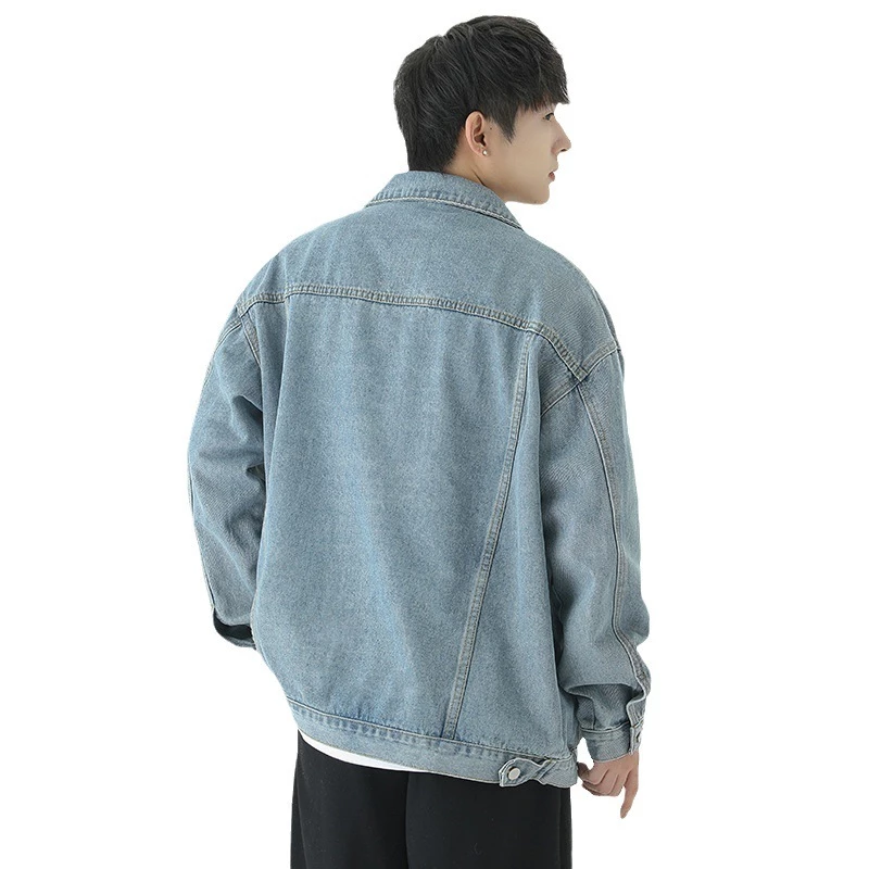 Áo khoác jean nam trơn cúc cài unisex nam nữ form rộng fabuman,áo khoác bò dáng suông phong cách trẻ trung màu xanh đen